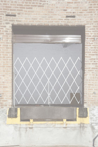lot 42 image: GRAINGER APPROVED Folding Gate, Simple, 8 to 10 ft Opening Width, 15 in Folded Width, Steel, Gray