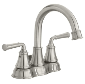 lot 51 image: GLACIER BAY Dunston 4 in. Centerset 2-Handle High-Arc Bathroom Faucet in Brushed Nickel