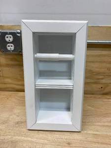 lot 86 image: WG WOOD PRODUCTS Recessed Toilet Paper Holder 12 Holder in White with Bevel Frame
