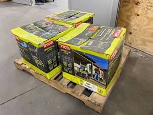 lot 109 image: RYOBI Lot of 3-  2000 PSI Pressure Washers- 1.2 GPM (non-working)
