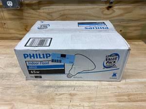 lot 111 image: PHILIPS Case of-  Incandescent Bulb, BR40, Medium Screw (E26), Lumens 620 lm, Watts 65W (12 Bulbs)