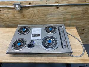 lot 115 image: SUMMIT APPLIANCE 30 in. Coil Top Electric Cooktop in Chrome with 4 Elements
