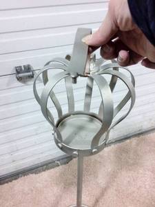 Tall Pair Of Hollywood Regency Regal Silver Metal Crown Top Pillar Size Candleholders Indoor Outdoor Lanterns - Great For Weddings Or Special Occasions In Grand Style&nbsp Approx 30