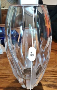 Large Sculpted Extra Heavy Art Glass Vase - Has Frosted Swirls Going Upward From The Base - Base Is About 2 Thick - Can Not Find Makers Mark...It Is An Impressive Piece - Excellent Condition