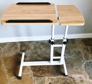 Rolling Laptop Cart Study Table Mobile Standing Desk With Wheels Adjustable Angle &amp Height Over Bed Side Table Home Office Patient Care - This One Is Medical Grade - Great Condition