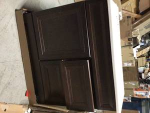 Lot of 3 Bathroom Vanities tops 2  are brokendamaged on granite Cabinets are in good condition