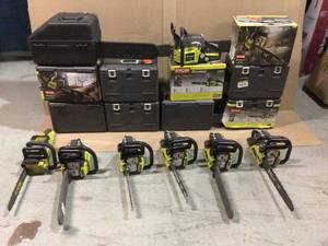 Lot of 17 Ryobi Chainsaws Customer Returns See pictures