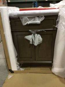 Sonoma 30 in. W x 22 in. D Bath Vanity in Almond Latte with Carrara Marble Vanity Top in White with White Basin by Home Decorators Collection Customer Return See Pictures