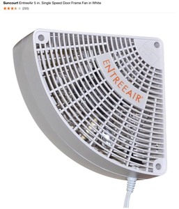 lot 4 image: SUNCOURT ENTREEAIR 5 IN SINGLE SPEED DOOR RAME FAN IN WHITE. SEE PICTURES