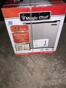 lot 18 image: MAGIC CHEF 1.7 CU. FT. FREEZERLESS MINI FRIDGE IN STAINLESS STEEL. SEE PICTURES
