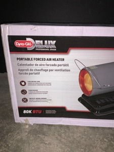 lot 20 image: DYNA-GLO DELUX 80K BTU FORCED AIR KEROSENE PORTABLE HEATER. SEE PICTURES