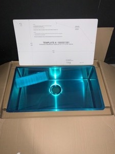 lot 22 image: ELKAY CROSSTOWN UNDERMOUNT STAINLESS STEEL 32 IN. SINGLE BOWL KITCHEN SINK WITH CENTER DRAIN. SEE PICTURES