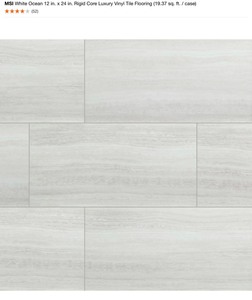 lot 26 image: MSI WHITE OCEAN 12 IN. X 24 IN. RIGID CORE LUXURY VINYL TILE FLOORING (19.37 SQ. FT.  CASE). SEE PICTURES