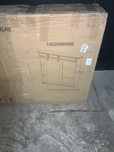 lot 52 image: GLACIER BAY 31 IN. X 29 IN. BARN DOOR MEDICINE CABINET. SEE PICTURES