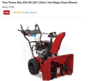 lot 78 image: TORO POWER MAX 824 OE (24) 252CC TWO-STAGE SNOW BLOWER. SEE PICTURES