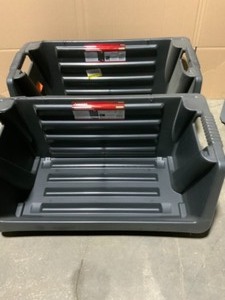 lot 1 image: ASSORTED HUSKY TOTES AND BINS WITH LIDS. SEE PICTURES