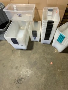 lot 2 image: BINS ASSORTMENT WITHOUT LIDS. VARIOUS KINDS AND CONDITIONS. SEE PICTURES