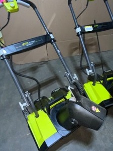 lot 3 image: (3) RYOBI 40-VOLT LITHIUM SNOW BLOWERS (TOOL ONLY) VARIOUS CONDITIONS. SEE PICTURES