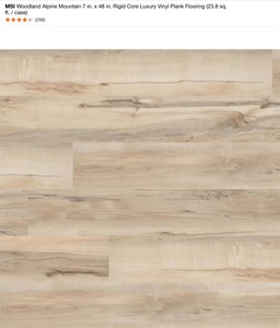 lot 4 image: MSI WOODLAND ALPINE MOUNTAIN 7 IN. X 48 IN. RIGID CORE LUXURY VINYL PLANK FLOORING (23.8 SQ. FT.  CASE). SEE PICTURES