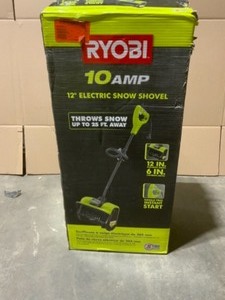 lot 13 image: RYOBI 12 IN. 10 AMP CORDED ELECTRIC SNOW BLOWER SHOVEL. SEE PICTURES