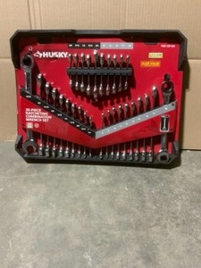 lot 18 image: HUSKY SAEMM RATCHETING WRENCH SET WITH STUBBY (30-PIECE). SEE PICTURES