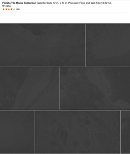 lot 58 image: FLORIDA TILE HOME COLLECTION GALACTIC SLATE 12 IN. X 24 IN. PORCELAIN FLOOR AND WALL TILE (13.62 SQ. FT.  CASE). SEE PICTURES