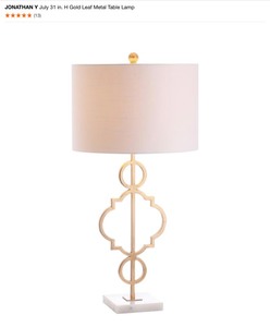 lot 73 image: ASSORTED JONATHAN Y GOLD LAMPS & LANTERN PENDANT. SEE PICTURES