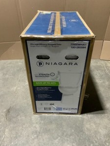 lot 74 image: NIAGARA STEALTH 2-PIECE 0.8 GPF ULTRA-HIGH-EFFICIENCY SINGLE FLUSH ELONGATED TOILET IN WHITE. SEE PICTURES