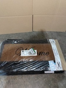 TRAFFICMASTER WELCOME 18 IN. X 30 IN. COIR AND RUBBER DOOR MAT. SEE PICTURES