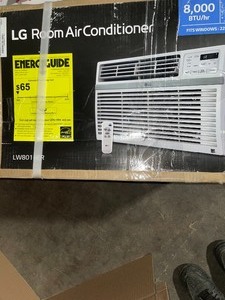 LG ELECTRONICS 8,000 BTU 115-VOLT WINDOW AIR CONDITIONER WITH REMOTE AND ENERGY STAR IN WHITE. SEE PICTURES