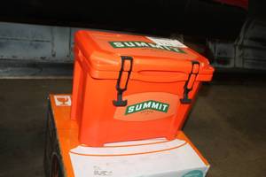 lot 121 image: Summit Brewing Co Plastic Chest Cooler Orange 18-12Lx11Wx14-12H