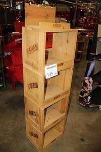 lot 145 image: The Show Wood Crate Display 4-tier 17Wx13Dx66H