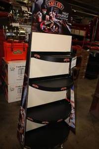 lot 153 image: Baileys Irish Cream Metal Half Moon Display Shelf 4-tier 31Wx15Dx74H