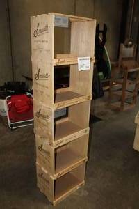 lot 167 image: Smooth Wood Crate Display 5-tier 18Wx13-12Dx70H