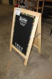 lot 181 image: Ketel One Wood Framed Standing Chalkboard 23Wx29H