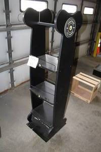 lot 185 image: Chateau La Paws Winery Display 3-shelf Black 16-12Wx15-12Dx60H