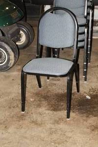 lot 98 image: Lot of (10) Metal Ballroom Chair with Pad Grey