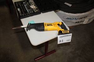 lot 81 image: DeWalt 20V Cordless Reciprocating Saw DCS381  with Battery