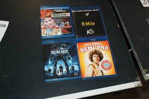 lot 249 image: Lot of (4) Blu-ray Disc Movies  with Semi-Pro, Falling Skies, 8 Mile, American History X