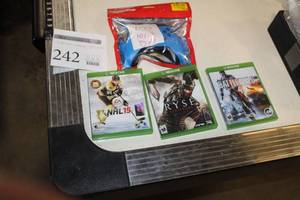lot 242 image: Microsoft X-Box One Controller  with Games - NHL15, Ryse, Battlefield