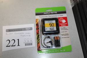 lot 221 image: Acu-rite Touch Screen Timer and Thermometer (in package)