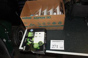 lot 271 image: Lot of (5) HP XL High Yield Print Cartridge 2-pack  with 62XL (x3), 74XL (x2)