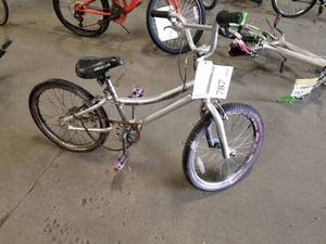 lot 787 image: BCA Girls 19 Single-speed Trail Bike with 12 PinkSilver Frame