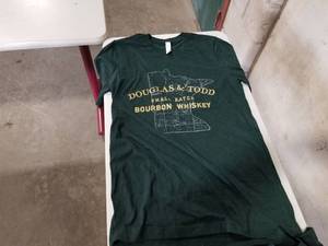 lot 305 image: Bella  Canvas Douglas & Todd Bourbon Whiskey T-Shirt Small Green