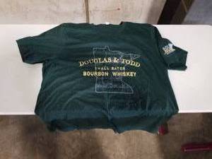 lot 308 image: Lot of (2) Bella  Canvas Douglas & Todd Bourbon Whiskey T-Shirt X-Large Green