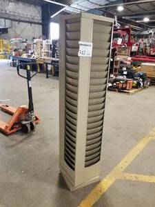 lot 342 image: Metal Rotating Magazine Station 4-sided Beige 14Lx14Wx68H