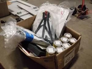 lot 422 image: Zico Fire Helmet Holders UHH-1 (x9), Ajax Oxygen Bleach Cleanser 21oz (x8), EXIT Signs