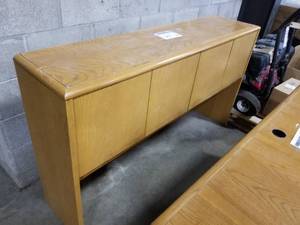 lot 367 image: Wood Office Cabinet Desk 4-door