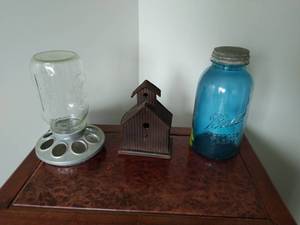 lot 170 image: Ball Jars And Bird Feeder