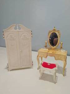 lot 278 image: Barbie Vanity And Wardrobe